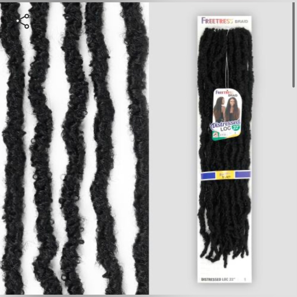 Freetress Distressed Locs 22” 1B.  3packs